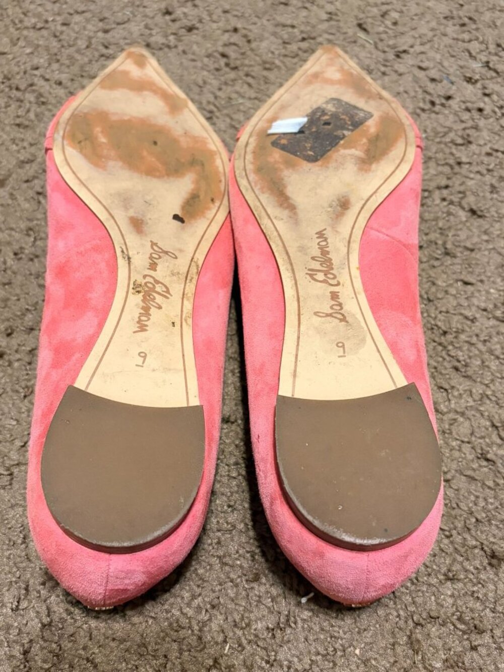 Sam Edelman Pink Sonja Leather Buckle Flats Size 9 Slip On Pointed Toe - Picture 4 of 4